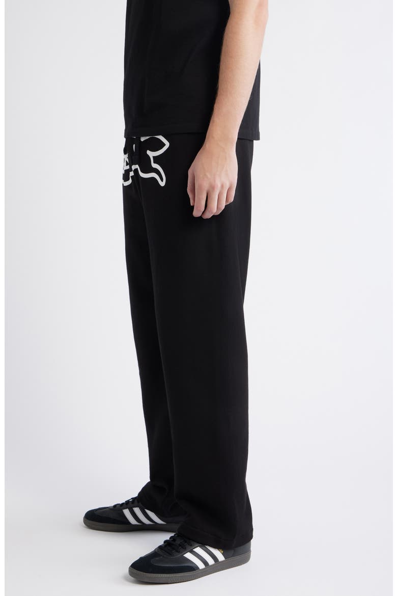 Running Dog Drawstring Sweatpants, Alternate, color, BLACK
