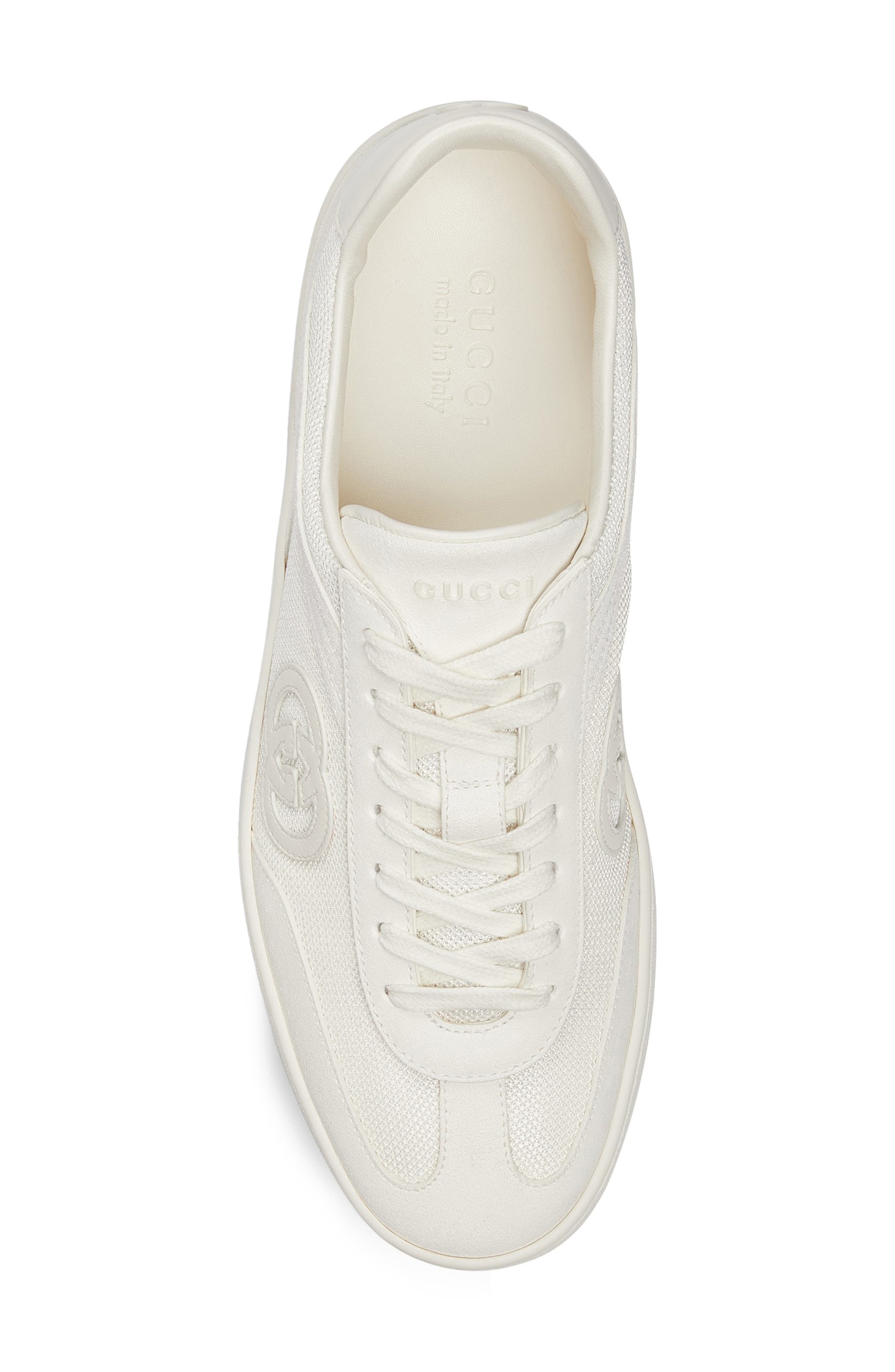 Gucci Interlocking-G Sneaker, Alternate, color, White Suede