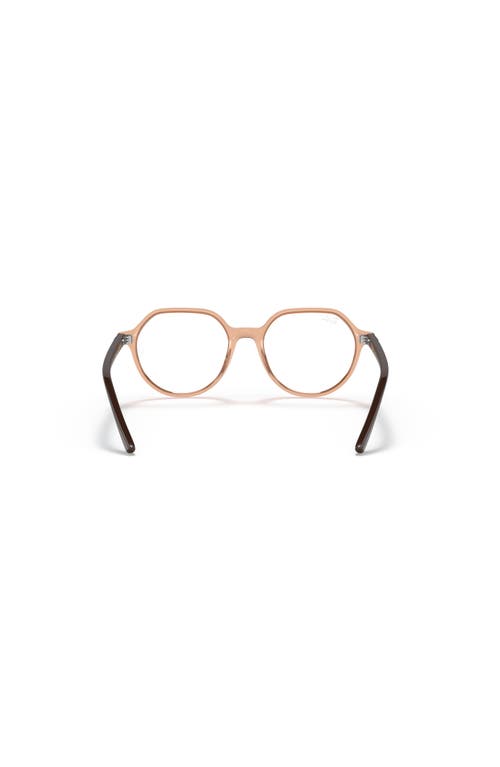 Ray Ban Ray-ban 47mm Square Optical Glasses In Brown