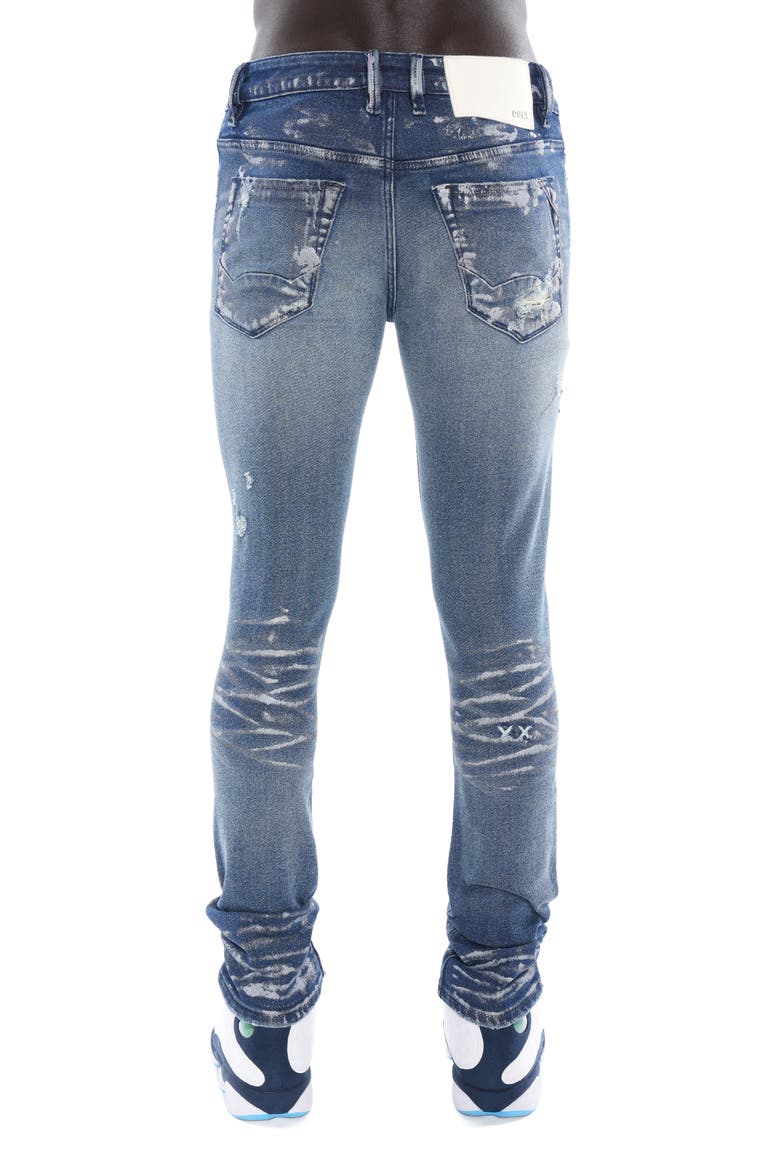 Punk Distressed Super Skinny Jeans, Alternate, color, BLUE STREAK