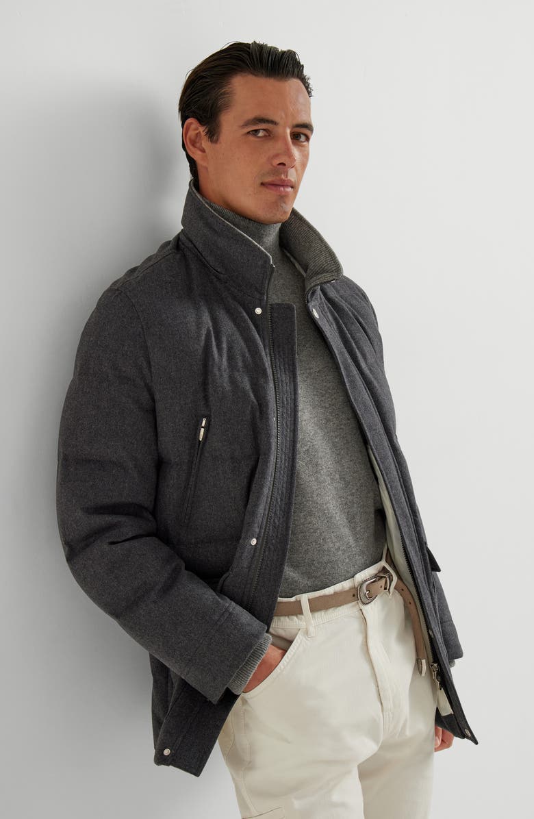 Brunello Cucinelli Wool down jacket, Alternate, color, Grey