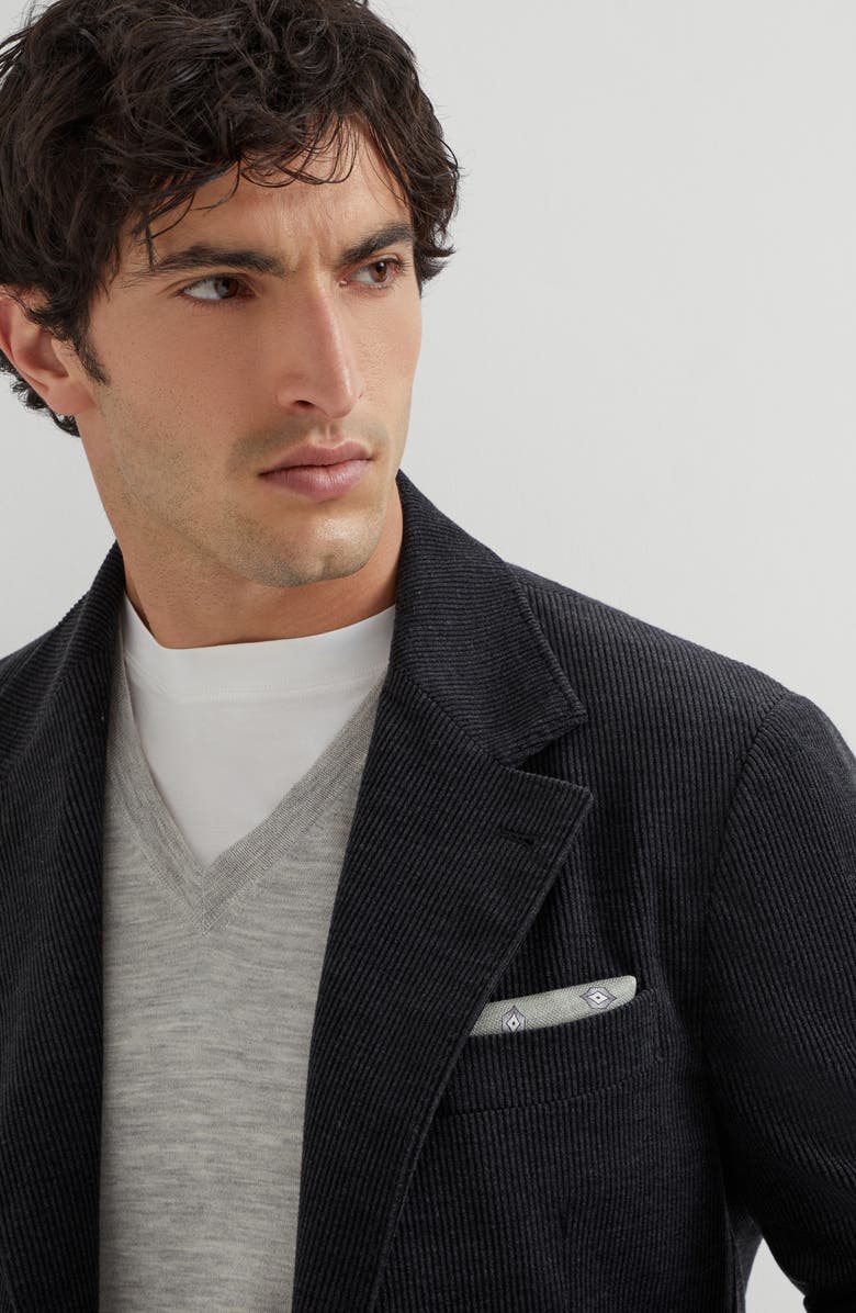 Brunello Cucinelli Pocket square with pattern, Alternate, color, Khaki