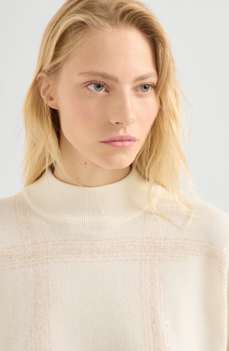 Brunello Cucinelli Sweater with Dazzling Embroidery, Alternate, color, Panama