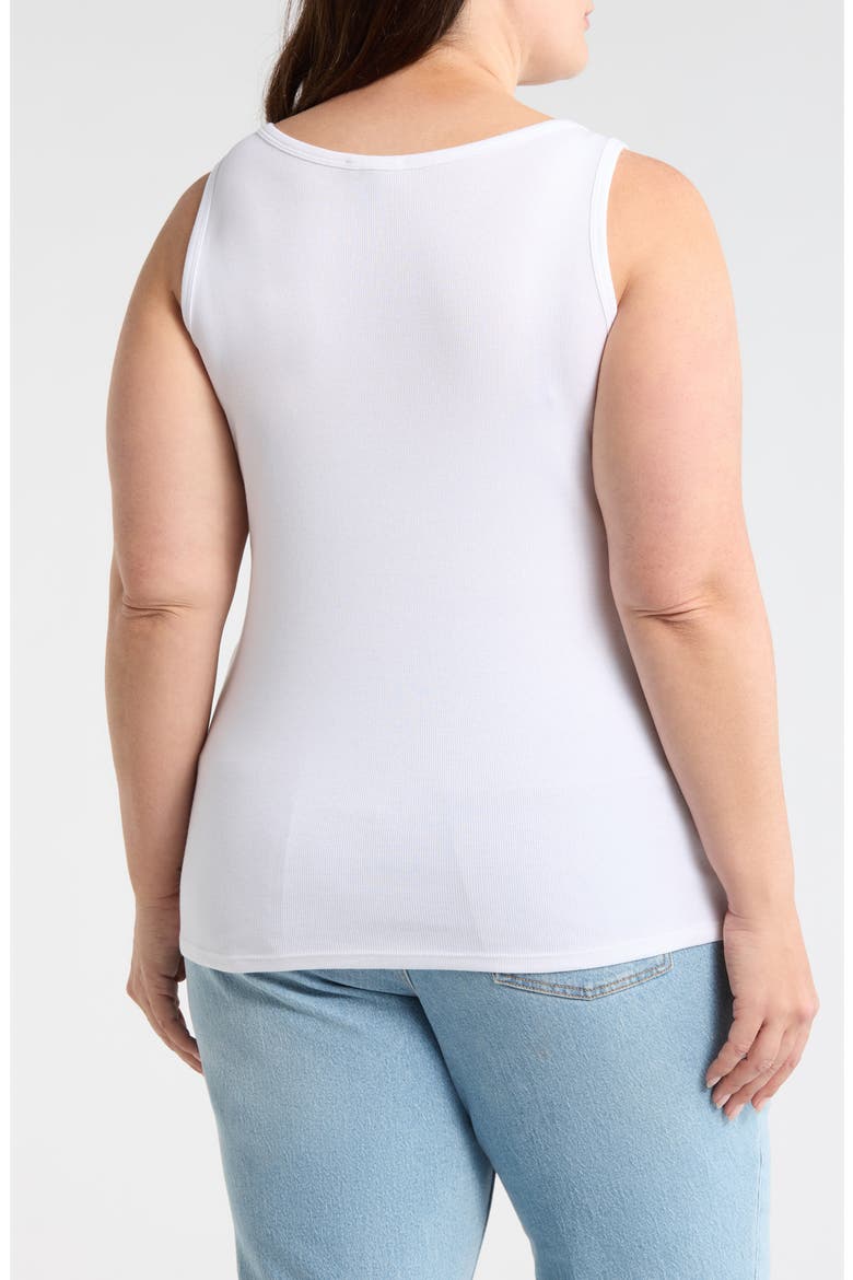 Scoop Neck Organic Cotton Tank, Alternate, color, WHITE