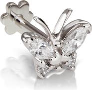 MARIA TASH Diamond Butterfly Threaded Stud Earring