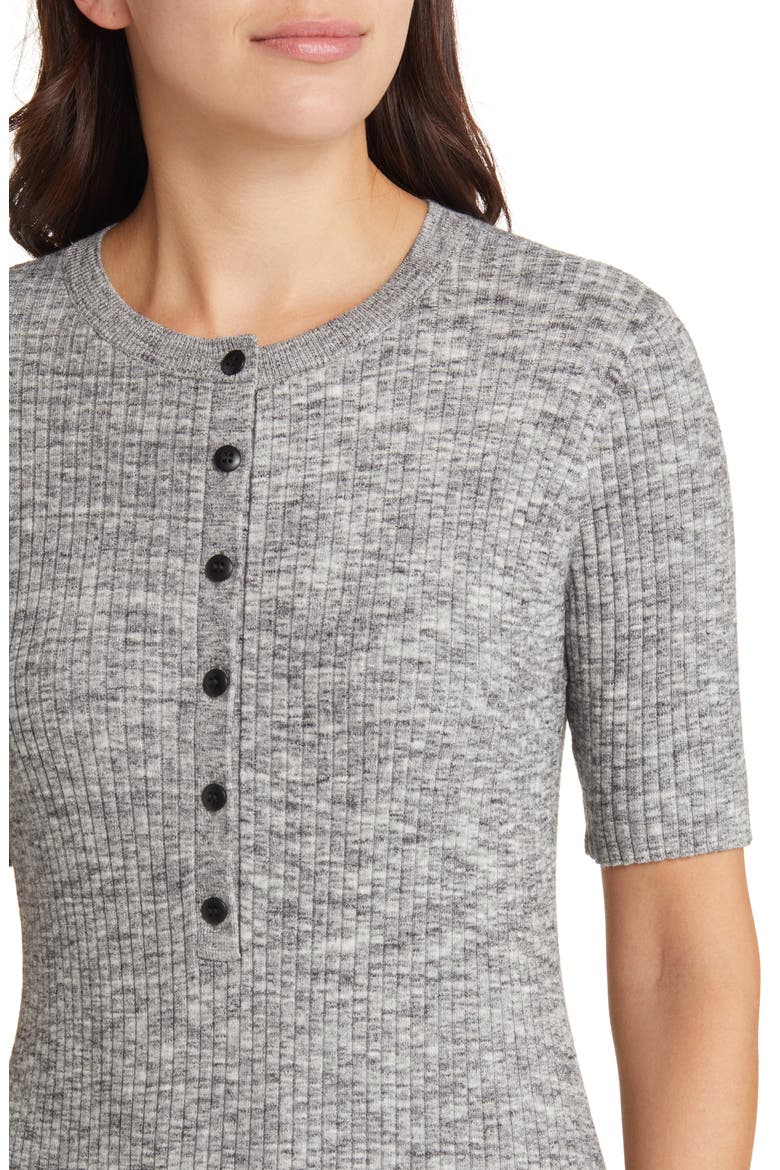 Rib Henley Midi Dress, Alternate, color, GREY SPACE DYE