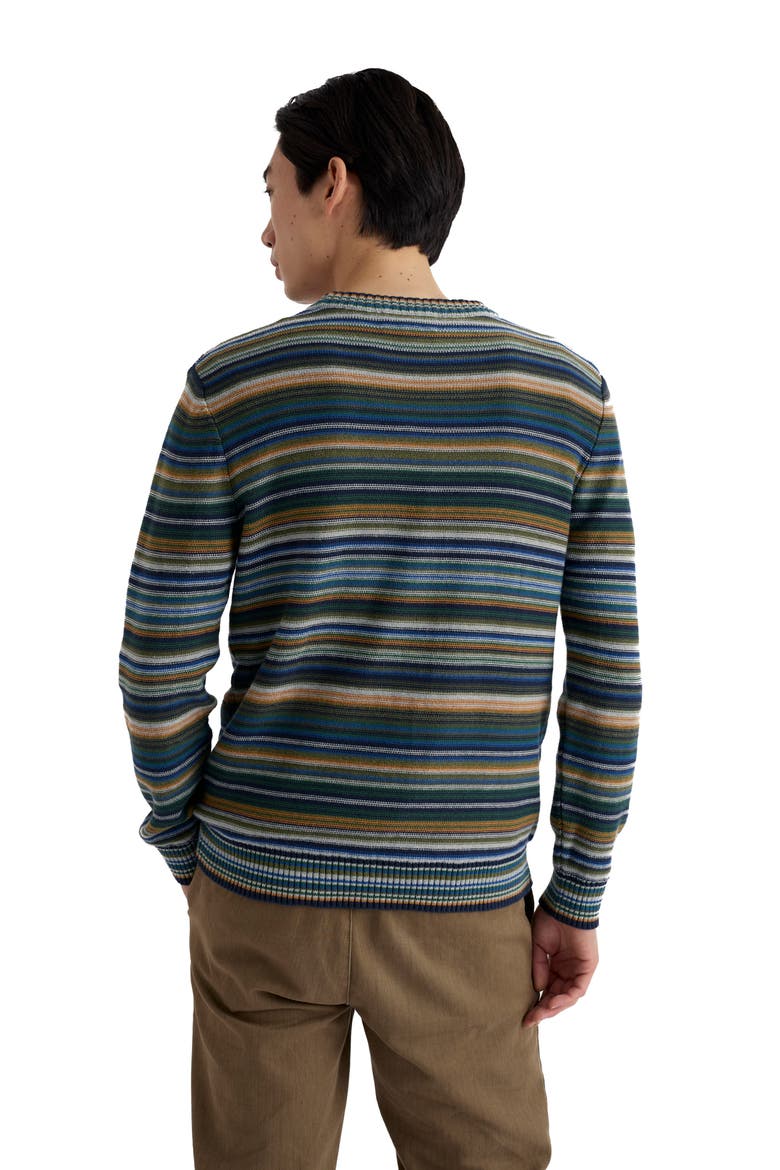 Trenale Stripe Organic Cotton Crewneck Sweater, Alternate, color, SOWN ATLANTIC