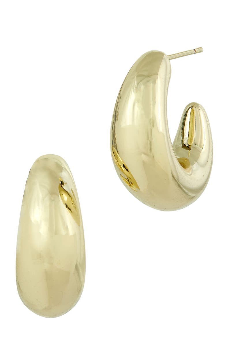 SAVVY CIE JEWELS Electroform Puffy Hoop Earrings, Main, color, Gold