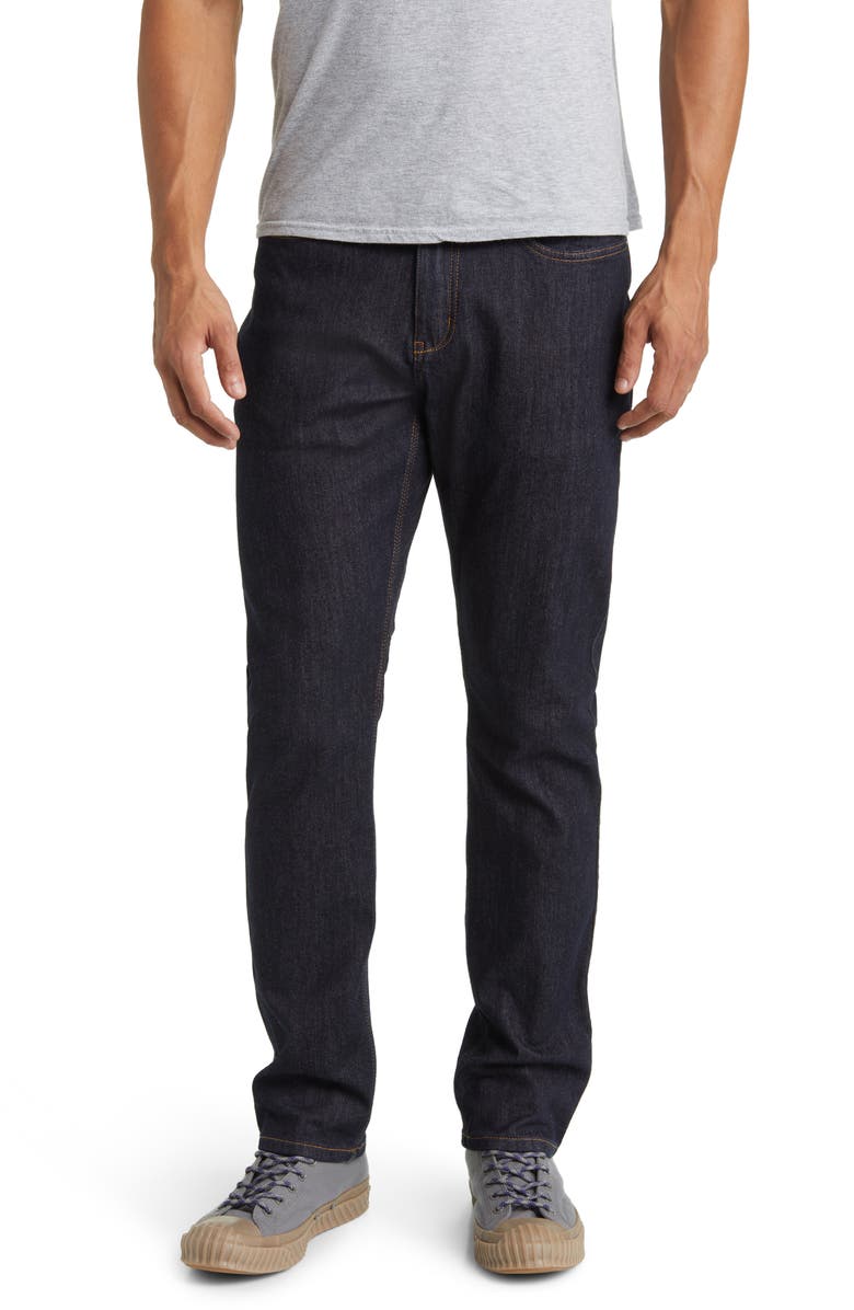 DUER Fireside Relaxed Tapered Fleece Lined Denim Jeans, Main, color,