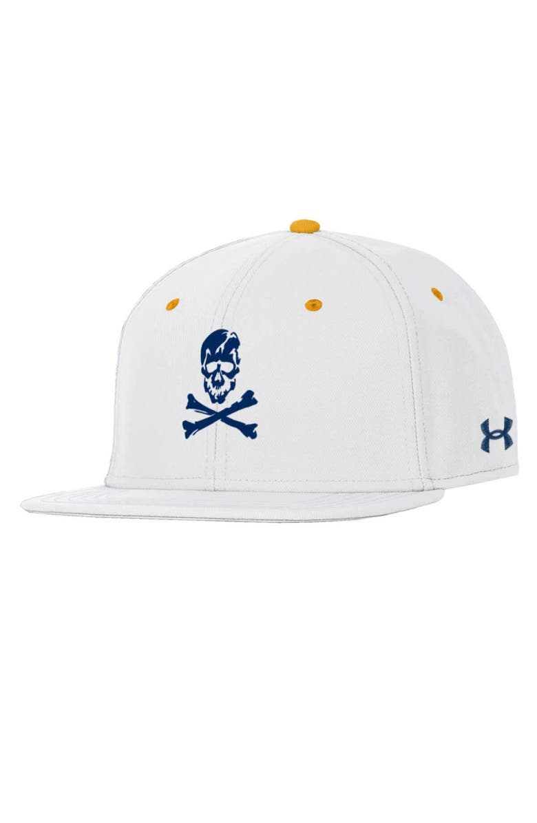 Under Armour Men's Under Armour  White Navy Midshipmen Jolly Rogers Alternate Baseball Fitted Hat, Alternate, color, 