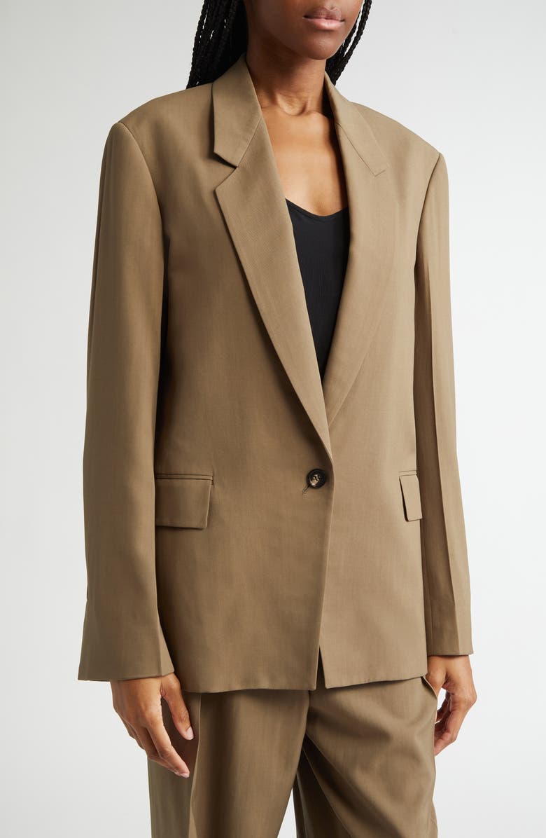 FERRAGAMO Double Lapel Blazer, Alternate, color, Lead Green