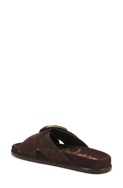 Sam Edelman Darla Buckle Slide Sandal Cafe Noir Suede In Cafe Noir