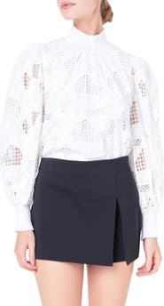 English Factory Smocked Embroidered Cotton Top