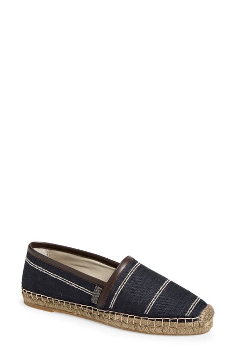 Pinstripe Denim Espadrille