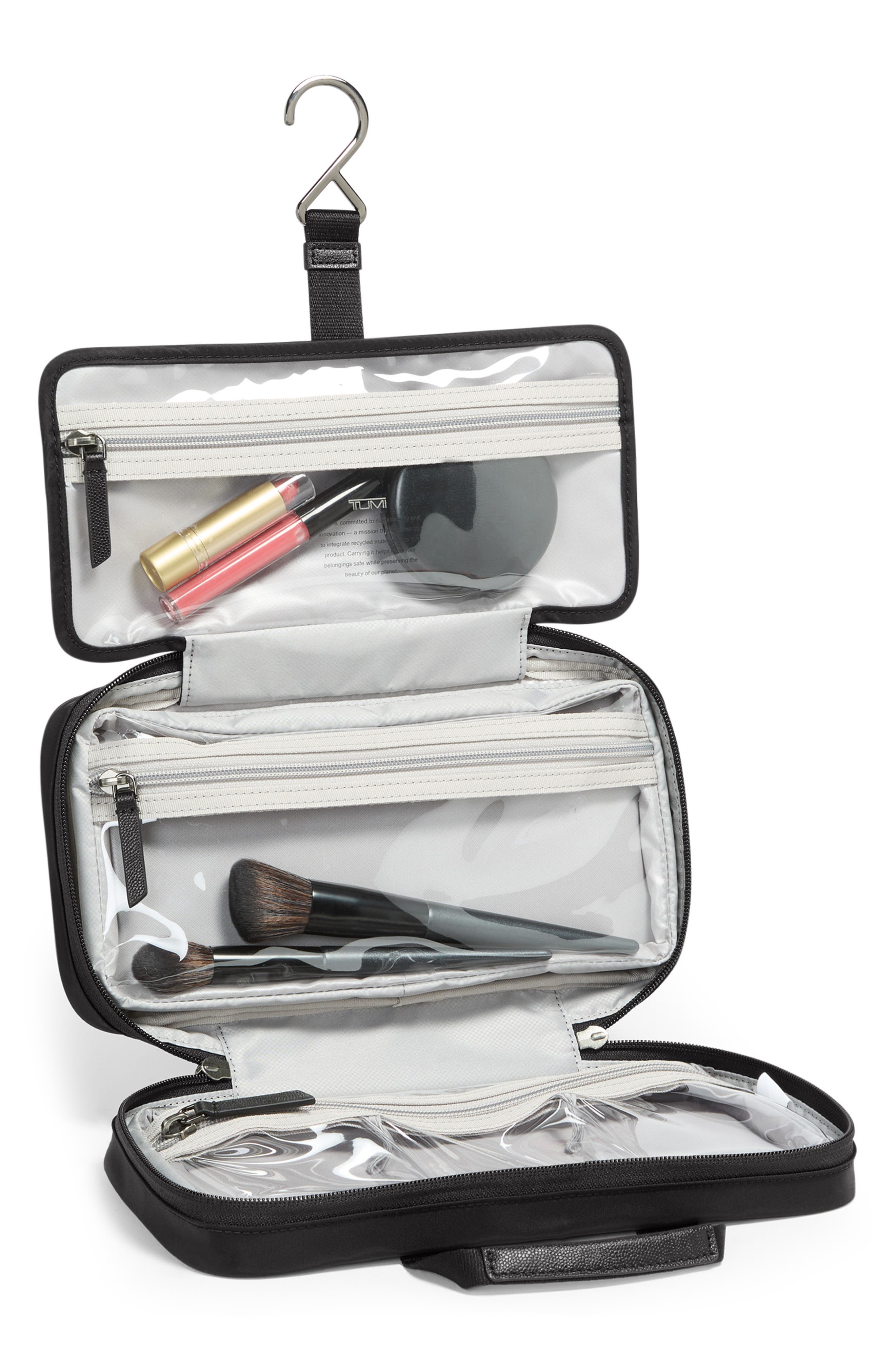 TUMI Small Madeline Nylon Cosmetics Bag, Alternate, color, Black/ Gunmetal