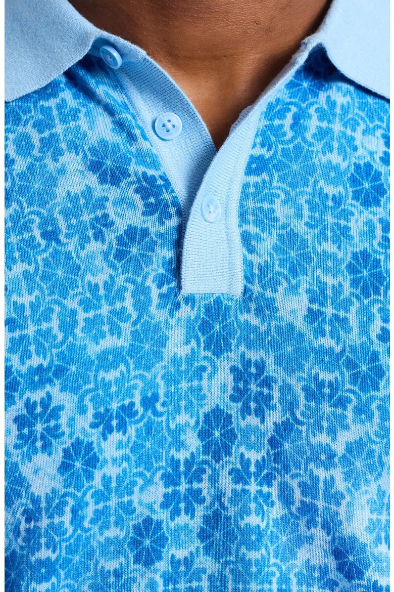 Johnny Collar Cotton Knit Polo, Alternate, color, LIGHT BLUE