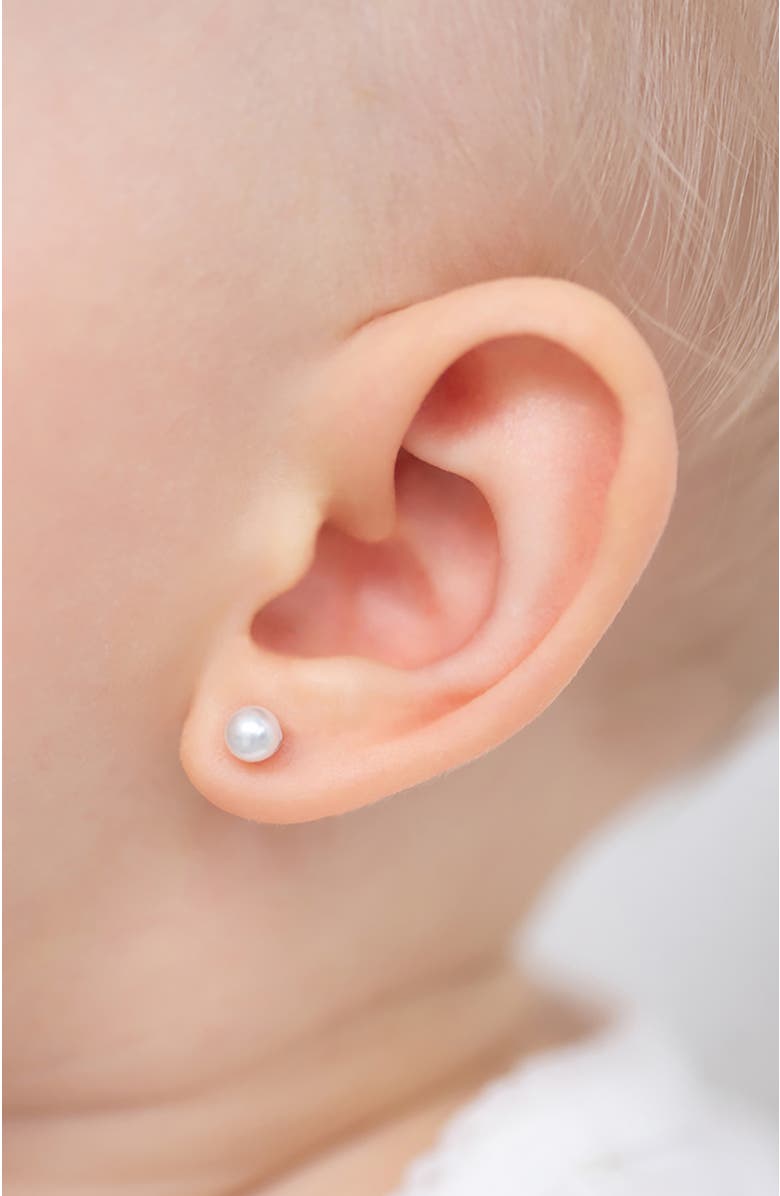 In Season Jewelry Classic Simulated Pearl Earrings, Alternate, color, White