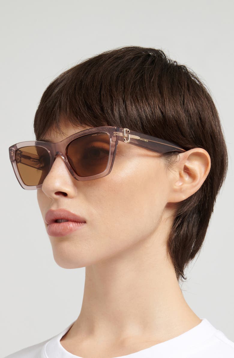 Marc Jacobs 54mm Cat Eye Sunglasses, Alternate, color, Beige/ Brown