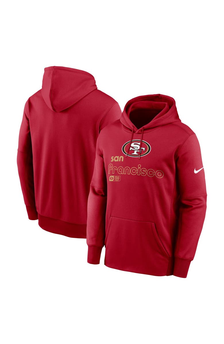 Nike Men's Nike Scarlet San Francisco 49ers Performance Pullover Hoodie, Main, color, 