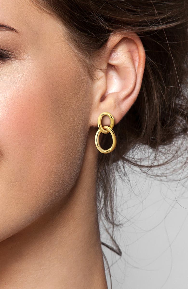 DELMAR Open Oval Double Link Earrings, Alternate, color, 