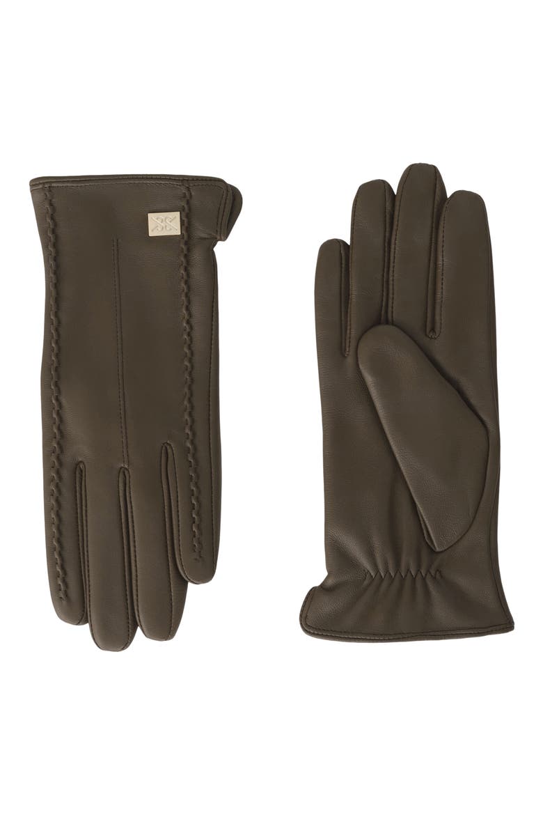 Leather Gloves, Main, color, ESPRESSO