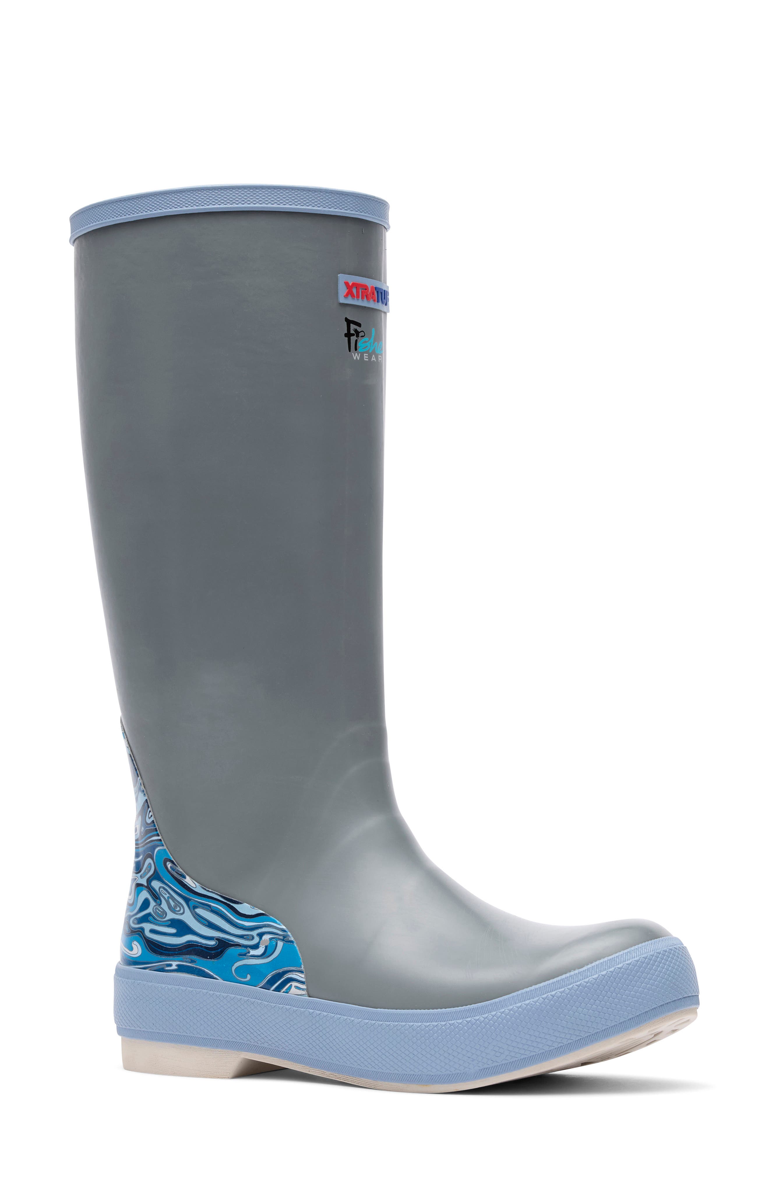 x Fishe Wear Legacy 15-Inch Waterproof Boot, Main, color, LEGACY GREY/ FISHE WATERS