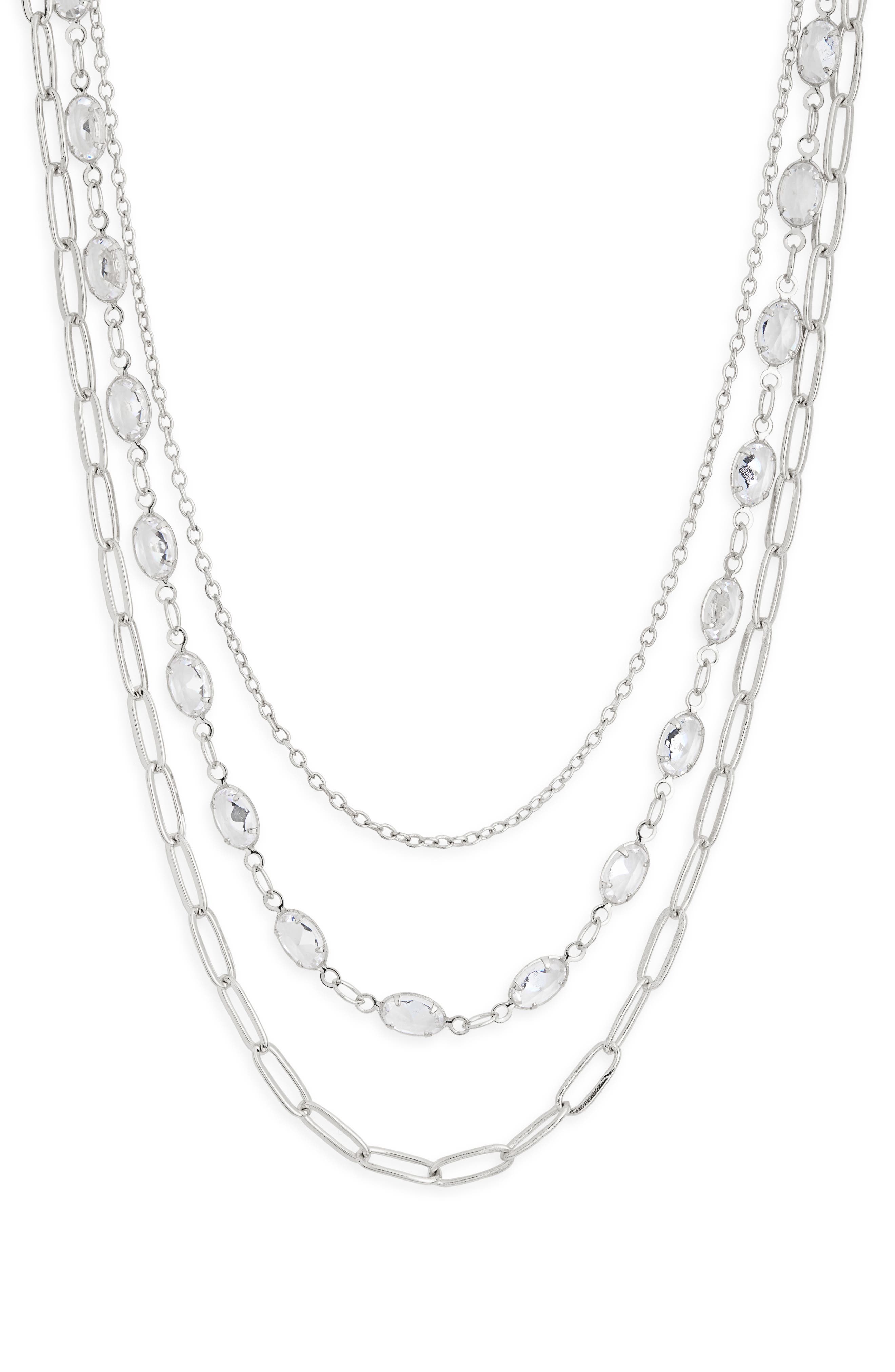 NORDSTROM RACK 3-Piece Layered CZ Chain Necklace