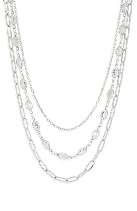 3-Piece Layered CZ Chain Necklace