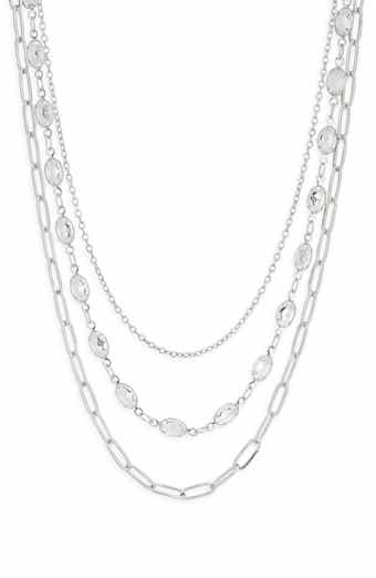 NORDSTROM RACK 3-Piece Layered CZ Chain Necklace