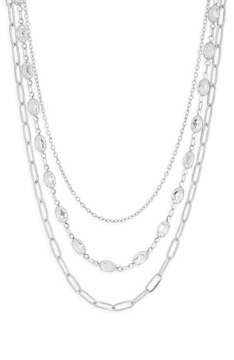 NORDSTROM RACK 3-Piece Layered CZ Chain Necklace