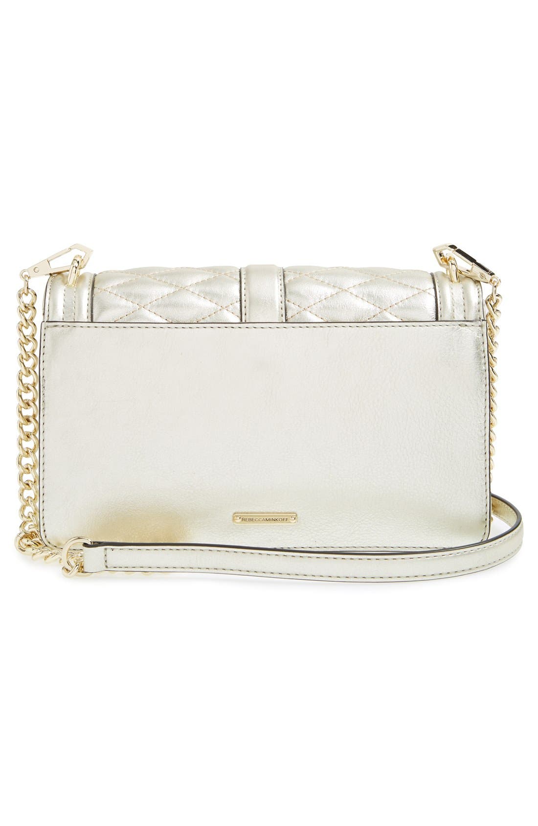 Love Leather Crossbody Bag, Alternate, color, PEWTER/ LIGHT GOLD