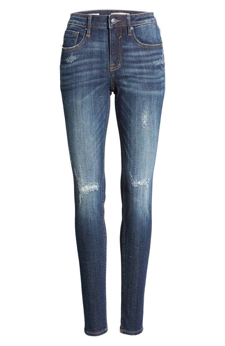 Vigoss Jagger Distressed Skinny Jeans, Alternate, color, Dark Wash