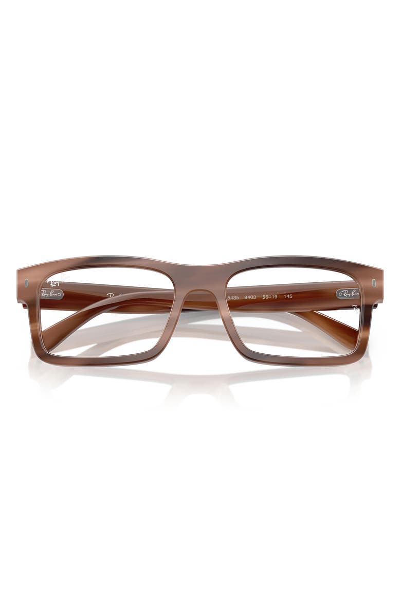 Ray-Ban 54mm Rectangular Optical Glasses, Alternate, color, Brown Havana