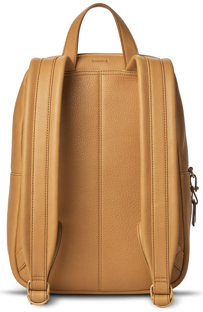 Shinola Small Runwell Leather Backpack, Alternate, color, Honey