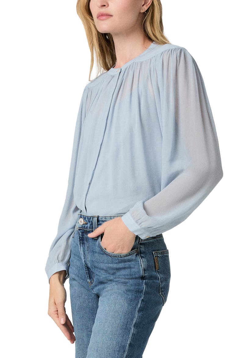 Suri Band Collar Top, Alternate, color, STARDUST BLUE