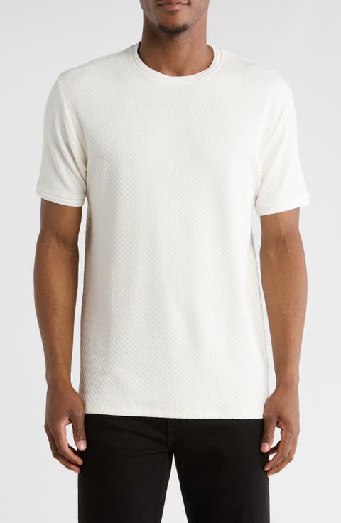 Solid Crewneck Textured T-Shirt