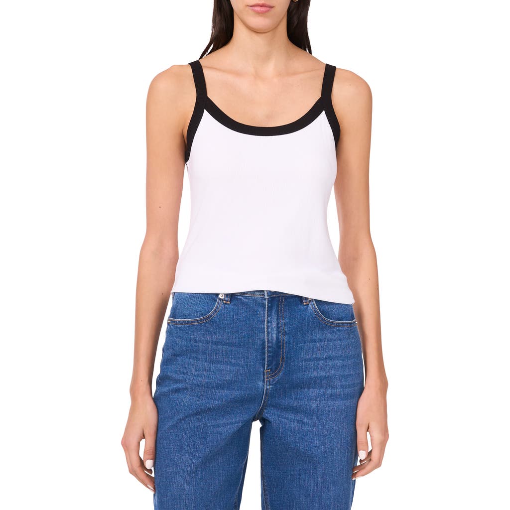 1.state Colorblock Jersey Tank In Ultra White