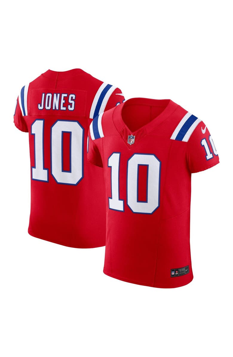 Nike Men's Nike Mac Jones Red New England Patriots Alternate Vapor F.U.S.E. Elite Jersey, Main, color,