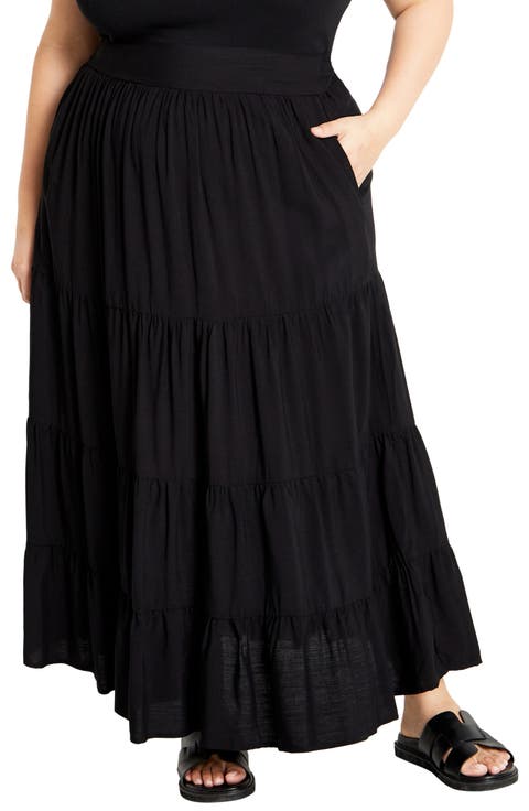 Piper Tiered Maxi Skirt (Plus)