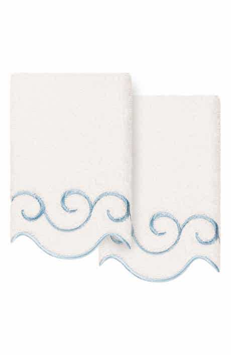 2-Piece Simplicity Embroidered Turkish Cotton Fingertip Towel Set