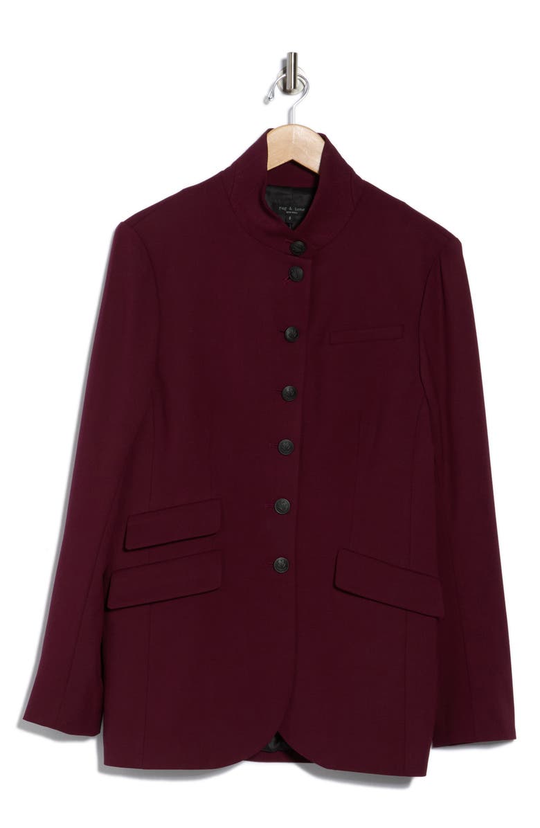 rag & bone Slade Long Wool Blazer, Main, color, Maroon