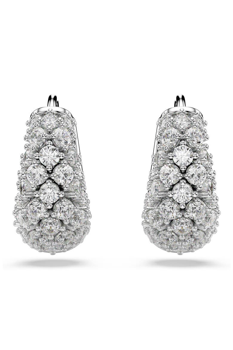 Sublima Crystal Huggie Hoop Earrings, Alternate, color, RHODIUM/ WHITE