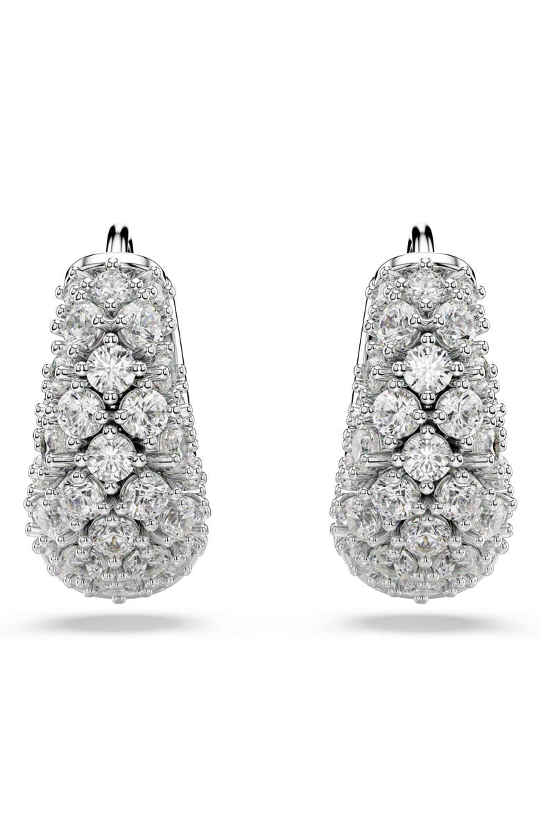 Swarovski Sublima Crystal Huggie Hoop Earrings, Alternate, color, Rhodium/ White