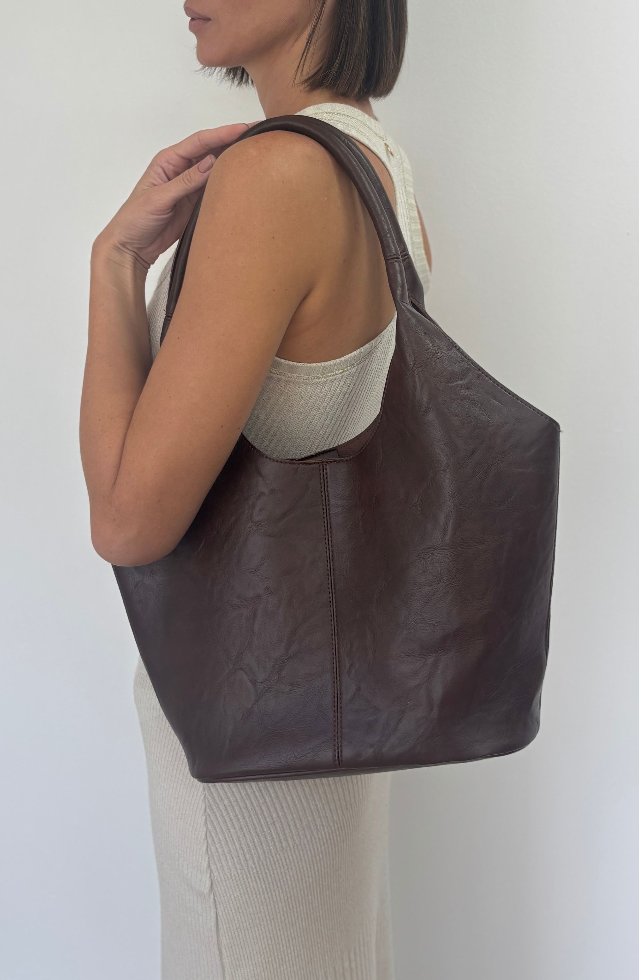 Adornia Top Handle Hobo Bag, Alternate, color, Brown