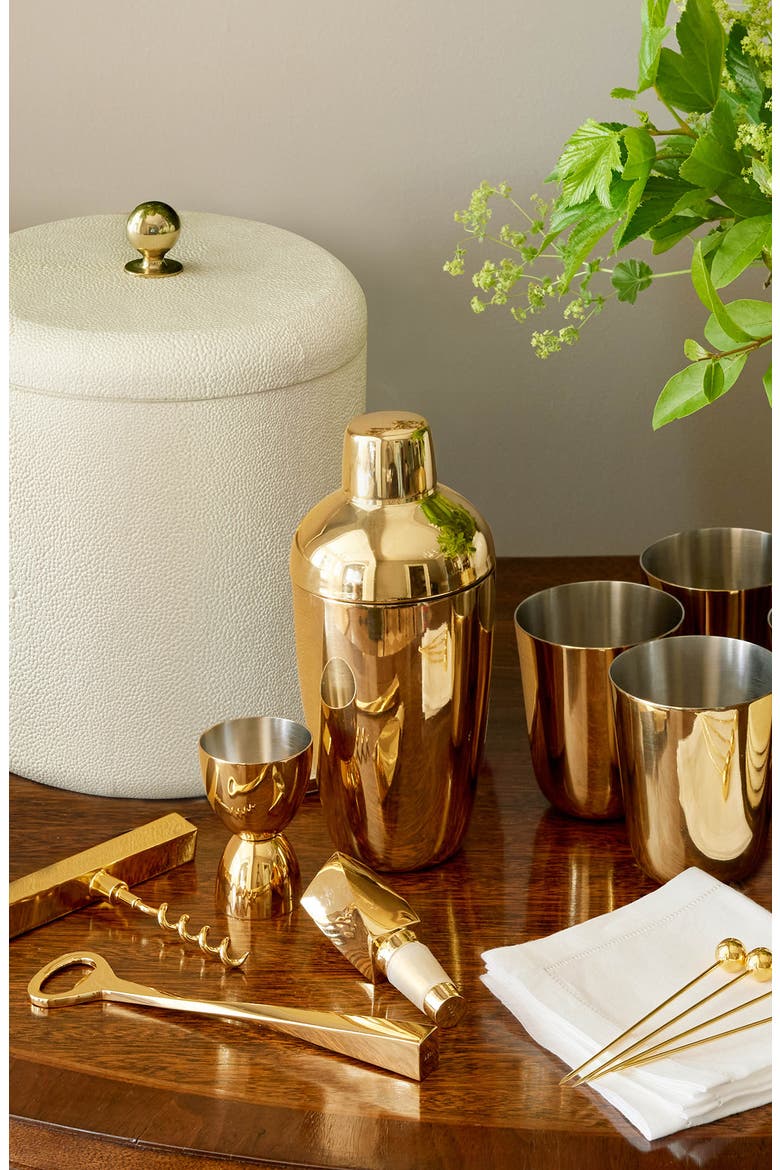 Fausto Shaker & Jigger Set, Alternate, color, GOLD