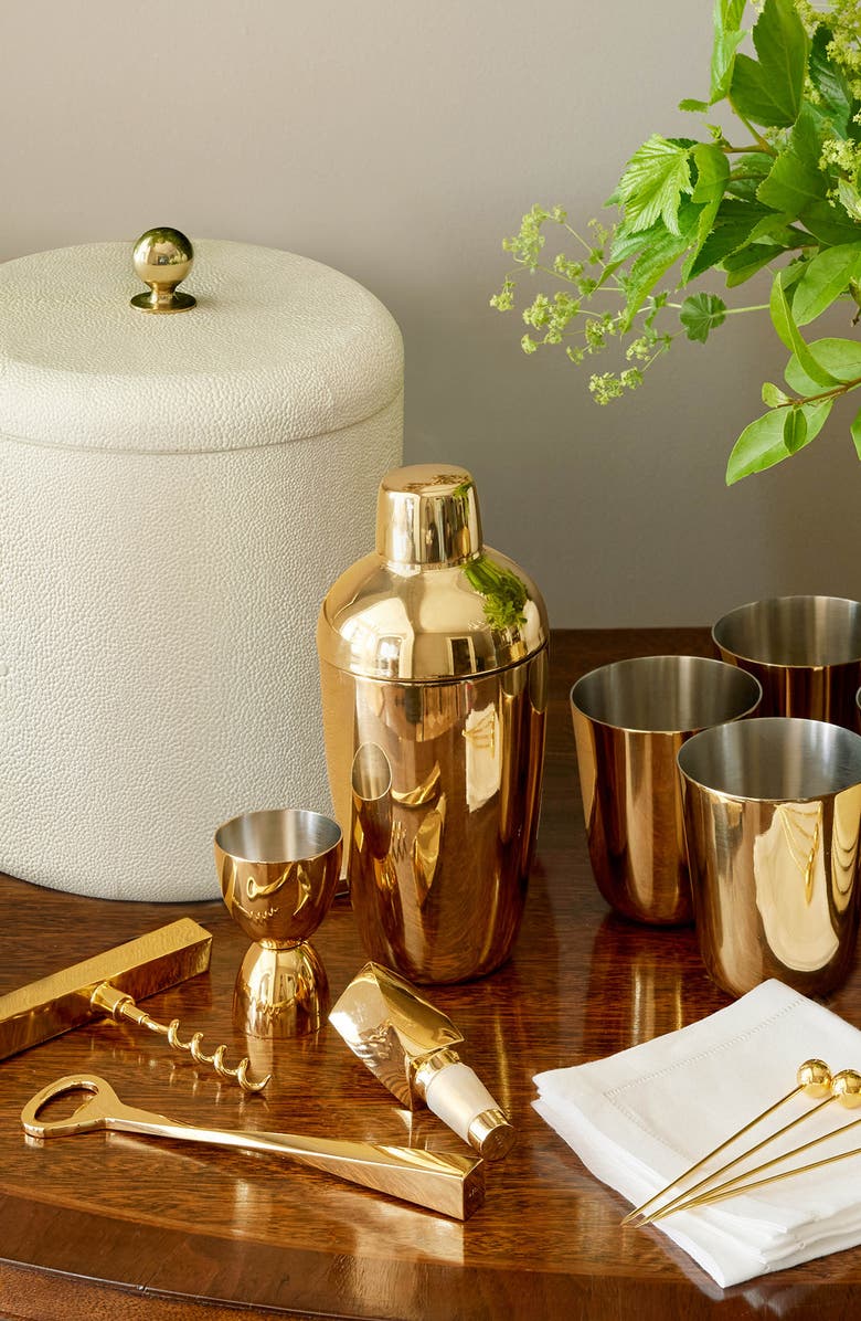 Aerin Fausto Shaker & Jigger Set, Alternate, color, Gold