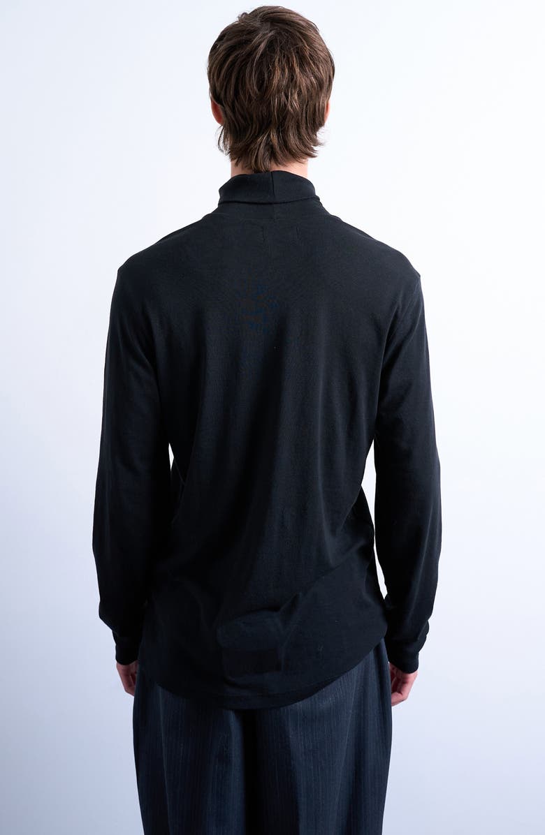 Topman Turtleneck Long Sleeve Top, Alternate, color, Black