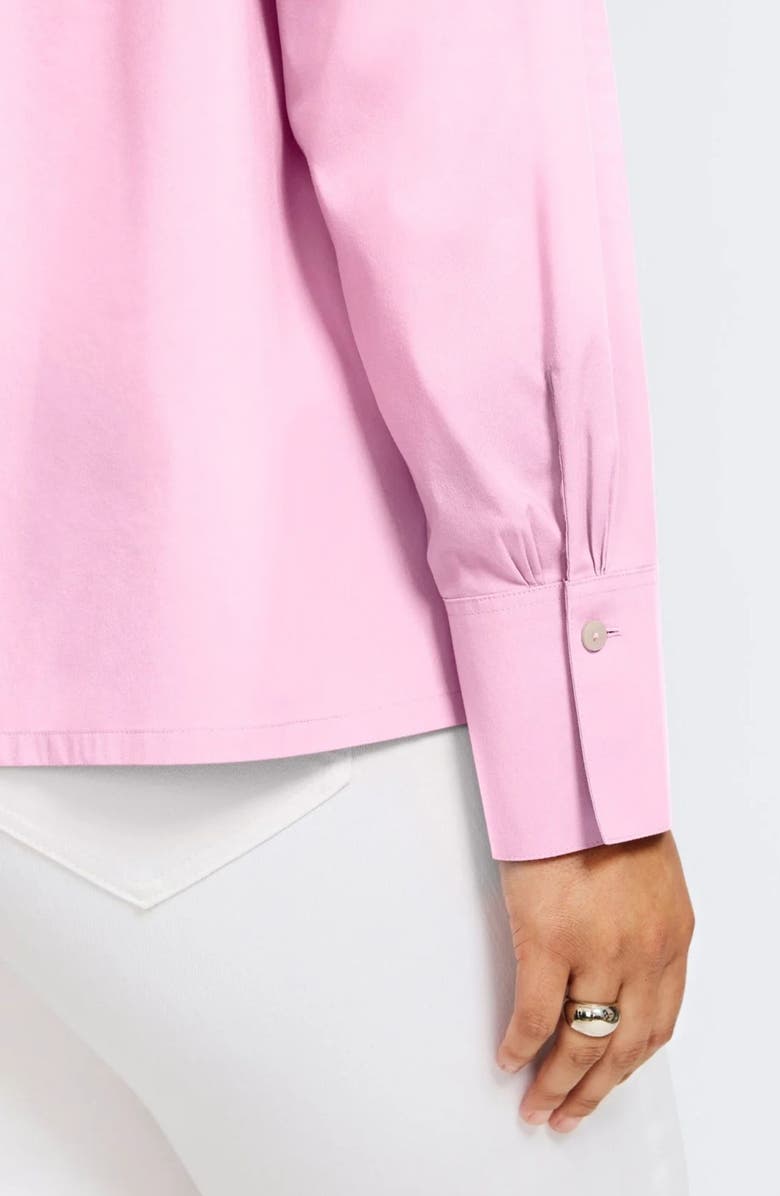 Foxcroft Bella Solid Popover Top, Alternate, color, Bubblegum