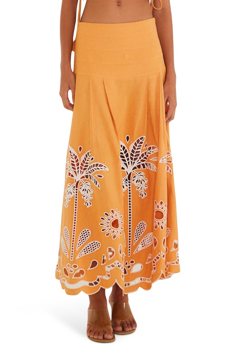 Tropi Embroidered Eyelet Cover-Up Maxi Skirt, Main, color, TROPI EMBROIDERY CAM
