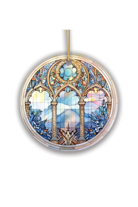 Gothic Arch Window Stained Glass Themed Ornament